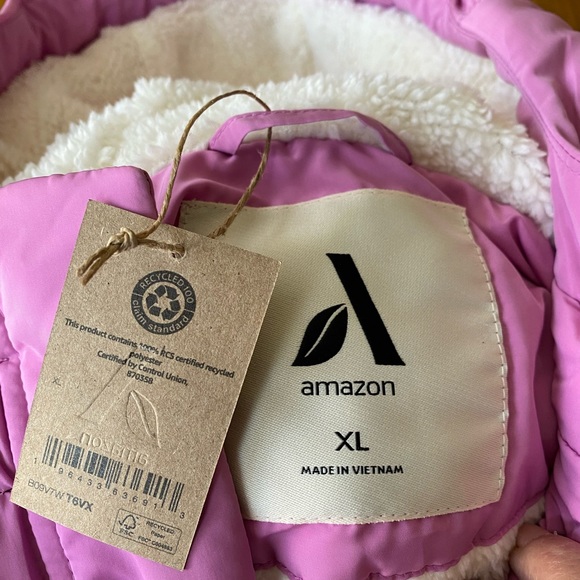 New Womens heavy duty Sherpa lining hoodie coat, size XL - Picture 13 of 14